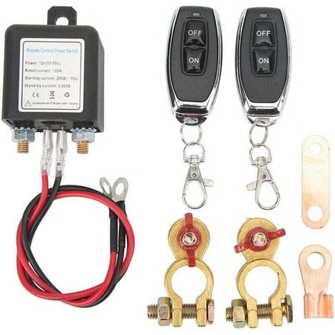 Ulisem Fern-batterietrennschalter, 12v Dc Kfz-trennschalter, Diebstahlsicherer Hauptnot-abschalter Mit Fernbedienung, Kupferanschluss Für Kfz (12v 120