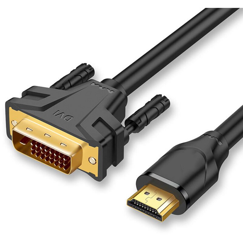 Csparkv – Hdmi-a-auf-dvi-adapterkabel 2 M – Vergoldete Anschlüsse – Geflochtener Mantel Zum Schutz – Für Hd-videoanschluss