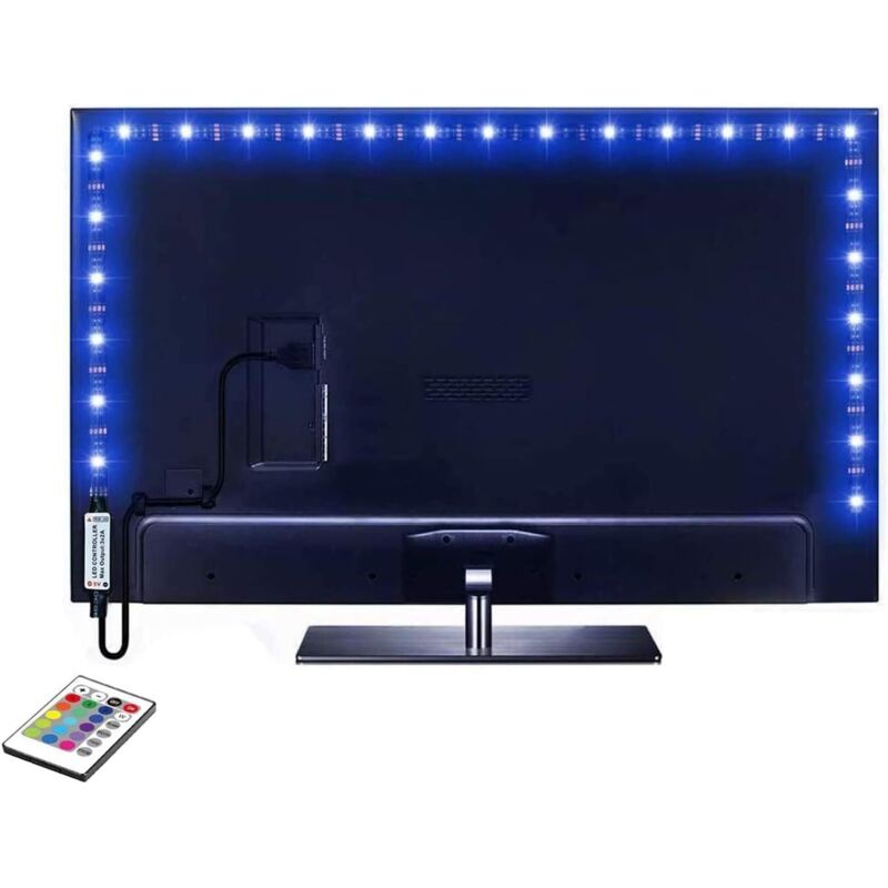 M Led-streifen Für 40-60 Zoll Fernseher, 16 Wechselnde Farben, 5050 Leds, Usb-hintergrundbeleuchtungsset Mit Fernbedienung – Fei Yu