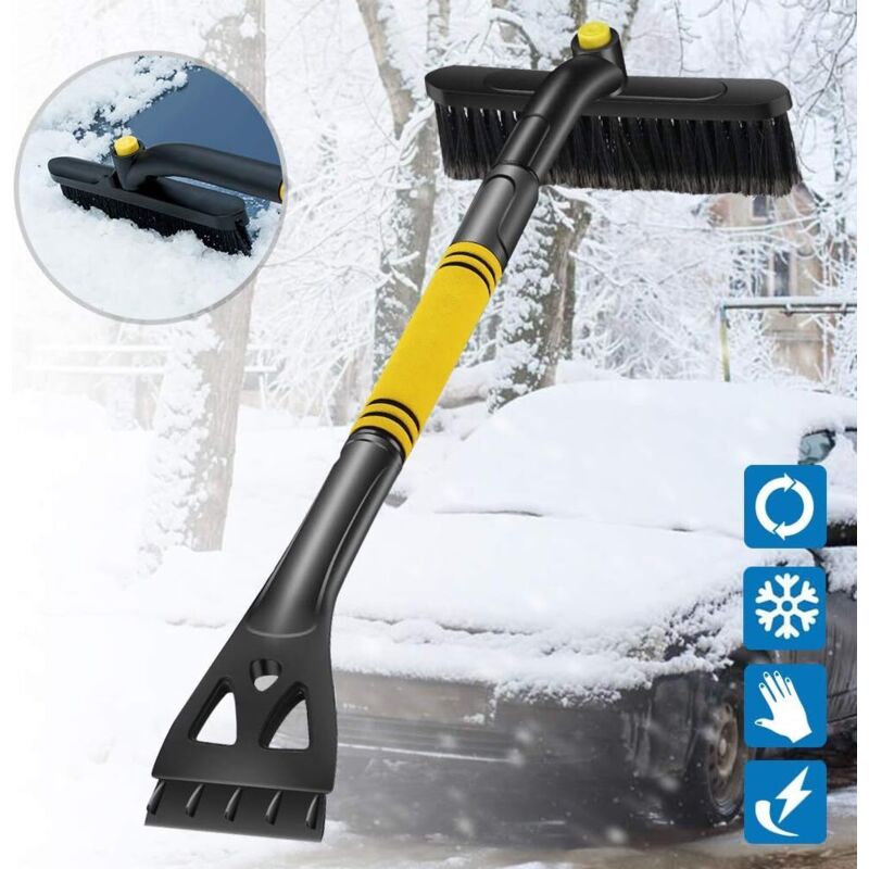 Eiskratzer Für Autos, Schneekratzer, Schneeschaufel Mit 360°-bürstenkopf, Abnehmbarer Schneebürste Mit Schaumstoffgriff Für Pkw, Lkw, Suvs Und Windschutzscheiben – Fei Yu