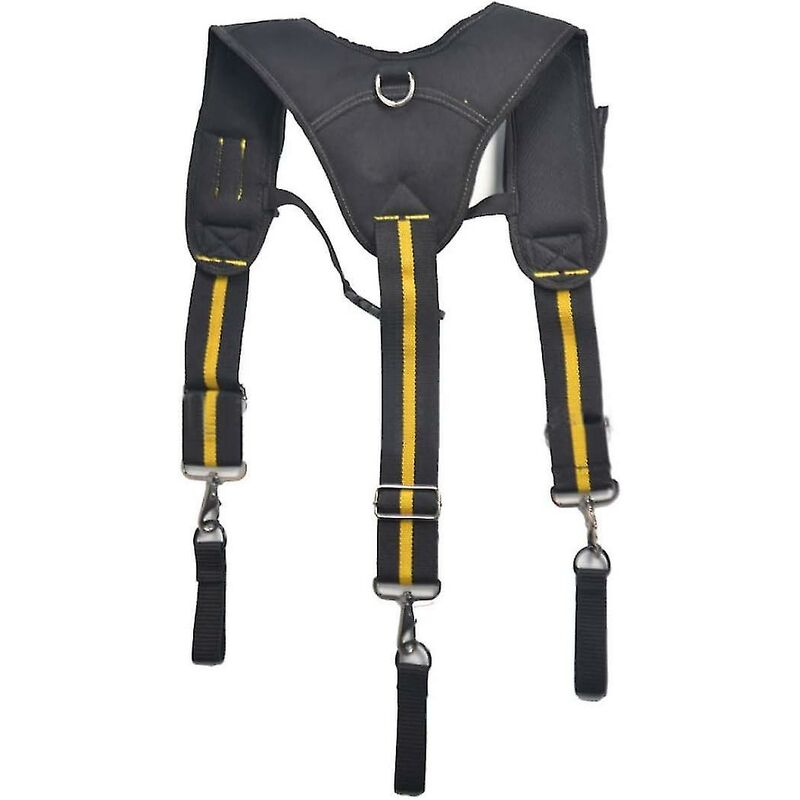 Crea Werkzeuggürtel-hosenträger, Verstellbar, Robust, Gepolstert, Mit Schlaufen, Schwarz/gelb, 1 Stück