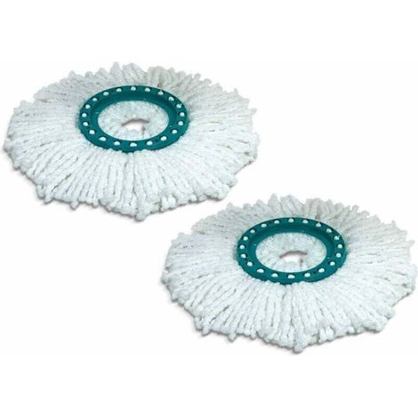 Ulisemlot Mit 2 Ersatz-wischmoppköpfen Für Clean Twist Disc, Ideal Für Fliesen- Und Steinböden, Wasser- Und Schmutzabsorbierende Mikrofaser, Leicht Austauschbare Fransen