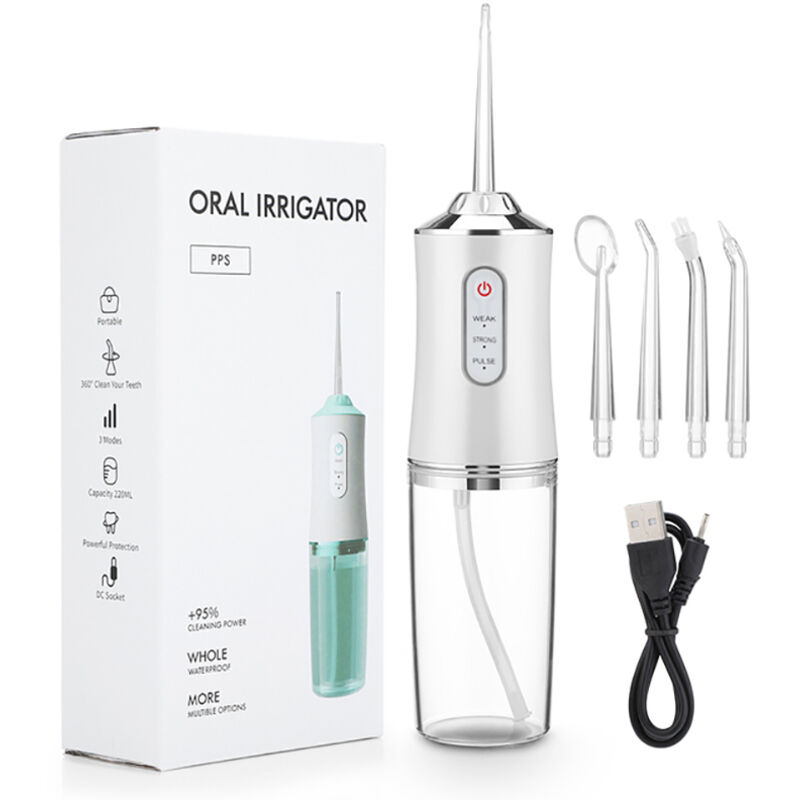 Fei Yu – Leistungsstarker Dental-wasserstrahl – 3 Reinigungsmodi – 220 Ml Wassertank – Ipx7 Wasserdicht – Usb-aufladbar – 4 Austauschbare Düsen