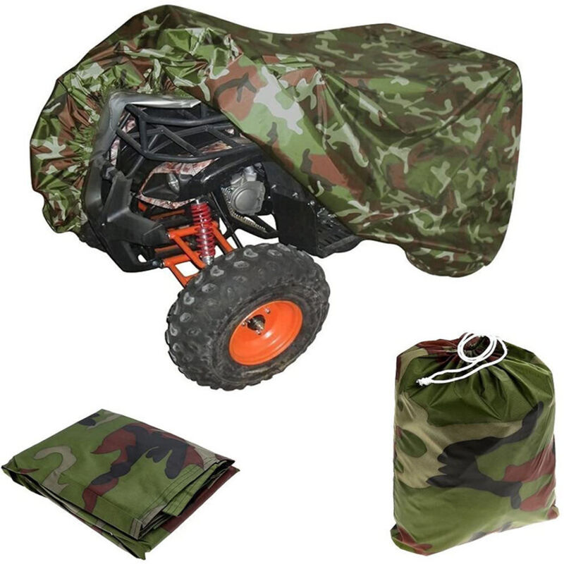 Atv-outdoor-abdeckung Für Quads, Schutzplane Für Camping, Mountainbikes Und Motorräder, Wasserdicht, Uv-beständig, 210d-tarnmuster, 256 X 110 X 120 Cm