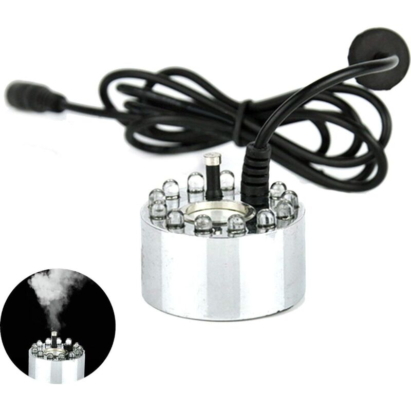 Ultraschall-nebelmaschine, 12 Farbwechselnde Leds, 24v Super-ultraschall-nebelmaschine, Nebelgerät, Springbrunnen, Teichnebelmaschine, Luftzerstäuber, Luftbefeuchter Für Aquarium, Fischbecken, Homeoff