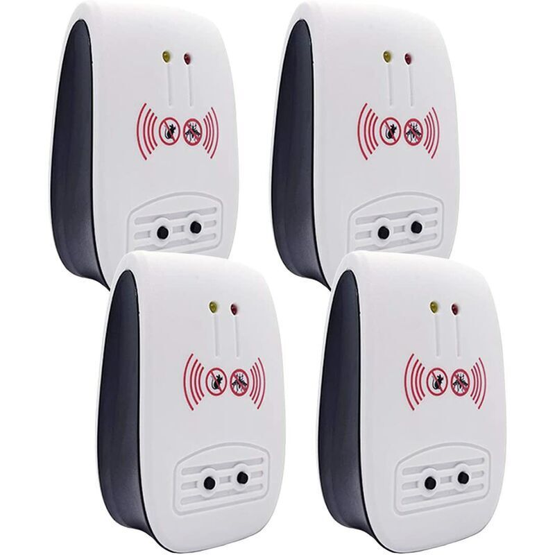 4er-pack Ultraschall-schädlingsbekämpfer, Elektronischer Ultraschall-schädlingsbekämpfer Für Den Innenbereich Gegen Insekten, Mücken, Mäuse, Ameisen Und Kakerlaken – (verbessert, Europäischer Standard