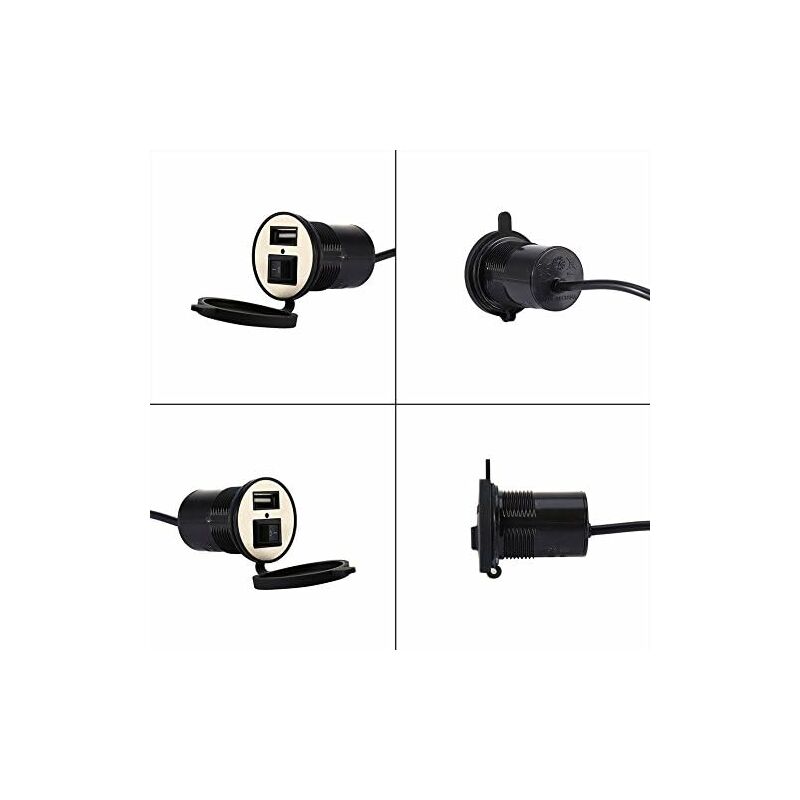 12v-netzstecker-ladegerät, Crea Usb-stecker-handyladegerät Mit Schalter, 1,5a Usb Für Motorrad Und Fahrzeug