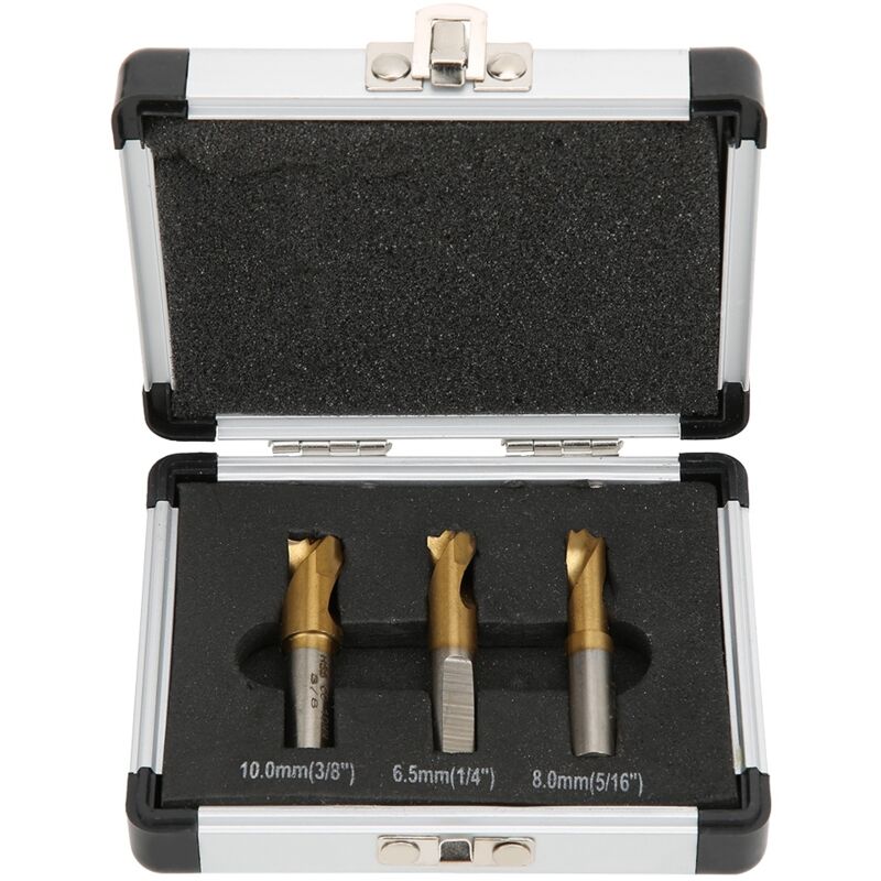 Hyuduo 3-teiliges Punktlötwerkzeug-set, Punktlötwerkzeug, Hss-kobalt-beschichtet, 1/4 Zoll, 5/16 Zoll, 3/8 Zoll Anschluss, Mit Aluminiumbox Zum Trennen Von Punktgelöteten Platten