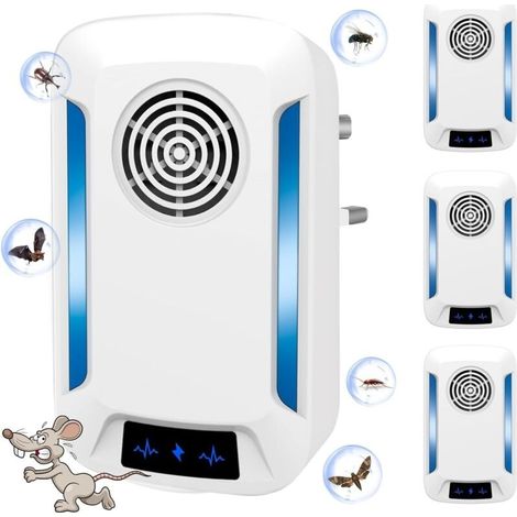 4er-pack Ultraschall-schädlingsbekämpfer, Leistungsstarkes Mäuseabwehrmittel, Insektenabwehrstecker, Effektive Schädlingsbekämpfung Gegen Ratten, Spinnen, Kakerlaken, Nagetiere Usw., Sicher Für Mensch
