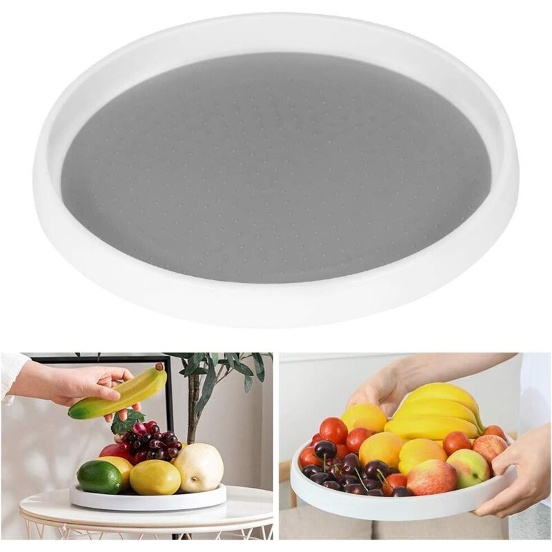 Gewürzregal, Drehbare Gewürzschale, Gewürzschrankablage, Drehbare Kunststoffschale Für Gewürze Und Würzmittel, Küchenaufbewahrung, Küche, Kühlschrank, Runde Schale, 25 Cm Durchmesser – Fei Yu