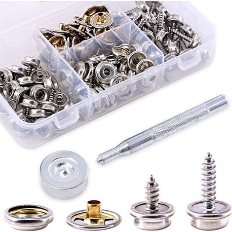 Ulisem Edelstahl Silberweiß 15 Mm 20 Stück + Frontschnalle 20 Stück + Damenschnalle 20 Stück + Werkzeug + Aufbewahrungsbox