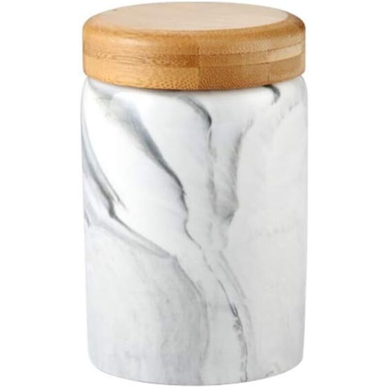 Keramikgefäß Mit Luftdichtem Bambusdeckel – Zur Aufbewahrung Von Tee, Kaffee, Gewürzen Und Vielem Mehr. 400 Ml (13,5 Oz), Schwarzer Marmor – Fei Yu