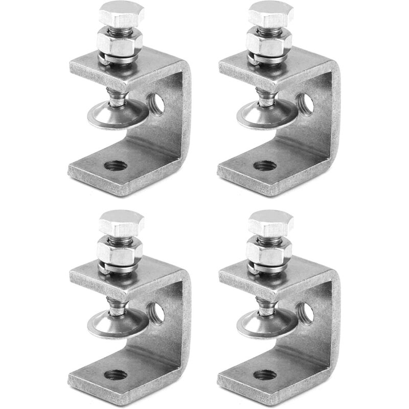Set Mit 4 C-klemmen Aus Edelstahl 304, Hochleistungs-c-klemmen Für Holzbearbeitung, Tischlerei Und Schweißen, Silberfarben