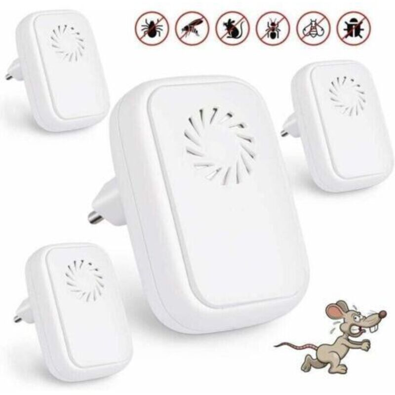 4er-pack Ultraschall-mückenabwehrgeräte, Elektrische Insektenabwehrgeräte Für Reptilien, Xu, Ultraschall-insektenabwehrgeräte Für Innenräume, Mückenabwehr, Kakerlaken, Flöhe -