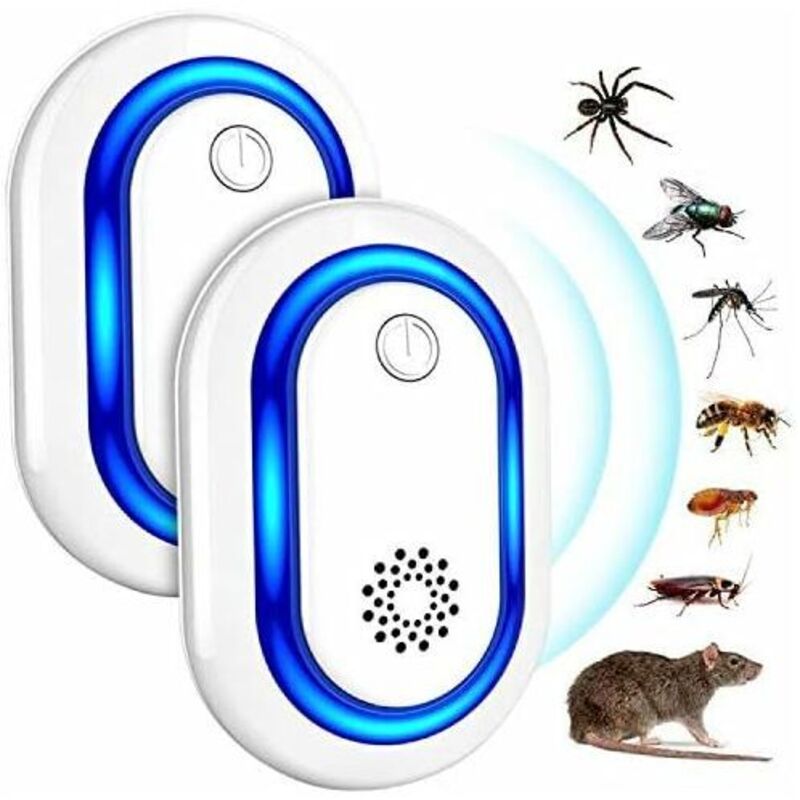 2 Stück Ultraschall-abwehrgerät, Ultraschall-mäuseabwehrgerät, Nagetier- Und Insektenabwehrgerät, Mückenabwehrgerät, Vielseitig Einsetzbar Gegen Ratten, Ameisen, Kakerlaken Und Andere Schädlinge, 100