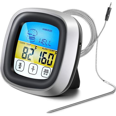Digitales Fleischthermometer Für Backofen, Grill, Küche Und Speisenzubereitung Mit 1 Sonde Und Timer, Lcd-bildschirm