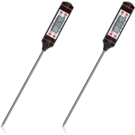 Csparcv 2x Fleischthermometer – Lebensmittelsonde Für Präzises Garen Von Flüssigen Teigwaren – Thermometersonde Mit Lcd-temperaturanzeige