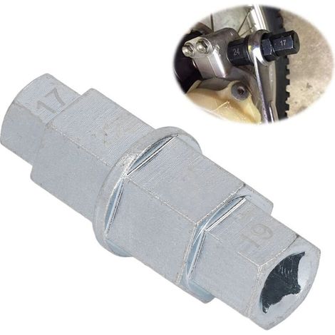 Ulisem Motorrad-sechskantachsenwerkzeug, Innensechskantnuss, Vorderradnabe, 17 Mm, 19 Mm, 22 Mm, 24 Mm Sechskantachsenadapter (silber)