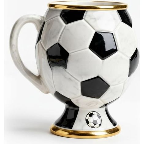 Tasse Mit Fußballmotiv – 10-unzen-keramiktasse, Ideal Für Heißen Tee, Cappuccino Und Heiße Schokolade, Geschenkidee Für Fußballfans, Tasse Mit Henkel.