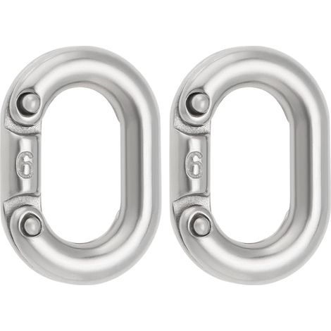 Csparcv 4 Stück 6 Mm Edelstahl 316 Geteilte Kettengliedverbinder, Hochleistungs-kettengliedverbinder Für 22x12 Mm Kettenverbindung, Silber
