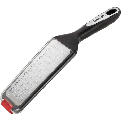 Handreibe – Edelstahl – Doppelseitige Klinge Mit Rutschfestem Boden – Für Gemüse Und Käse – Schwarz Und Rot – 5,3 Cm