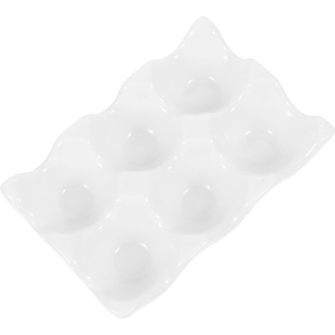 Eierablage – Keramik-organizer – 6 Fächer – Für Kühlschrank Und Küche – Glatte Oberfläche – Mattgrau – 14,5 X 9,8 X 3,2 Cm