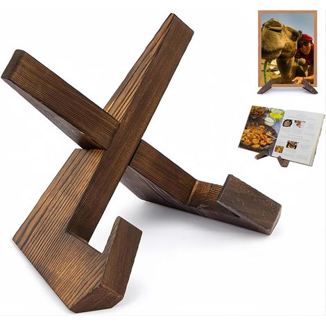Stück – Staffelei/tellerständer – Massivholz – Verstellbar Und Stabil Für Kochbücher, Tablets Und Bilderrahmen – Braun – 20 X 15 Cm