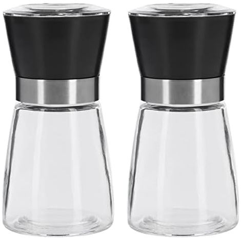 - Gewürzmühle - Keramikmahlwerk - Stufenlos Einstellbarer Mahlgrad - Für Salz Und Pfeffer - Küchengebrauch - Schwarz/silber/transparent - 63542260