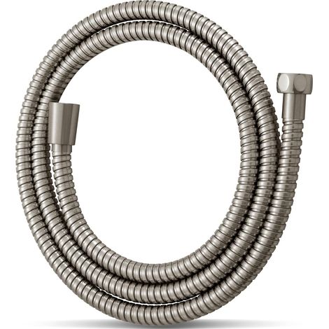 - Flexibler Duschschlauch - Verdrehschutz - Edelstahl Und Messing - Für Bad Und Reinigung - Gebürstetes Nickel - 200 Cm