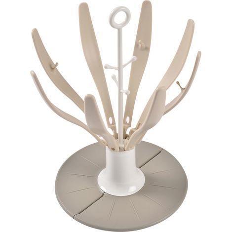 Flaschentrockner – Praktisches Zubehör – Faltbar Und Kompakt – Für 8 Flaschen Und Sauger – Für Küche Und Unterwegs – Farbe: Ton – 25 X 25 X 30 Cm