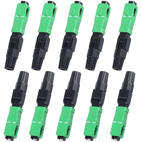 Packung Mit 10 Sc/apc-glasfasersteckern, Metallgehäuse, Geringe Dämpfung, Ftth-lan-wan-netzwerke