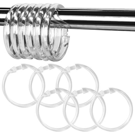 12er-set – Duschvorhangringe – Clip-befestigung – Leichtgängig Und Feuchtigkeitsbeständig – Für Bad Und Fenster – Transparent – 5 X 5 Cm