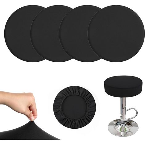 Runde Hockerbezüge, Dehnbar (28–38 Cm), Waschbares Polyester, Barhocker-schutz, Wohnzimmer, Küche