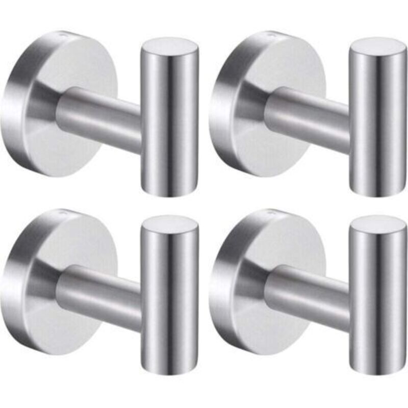 Handtuchhaken Aus Edelstahl, Zum Einstecken, Kein Bohren Erforderlich, 4er-pack (gebürstetes Silber)