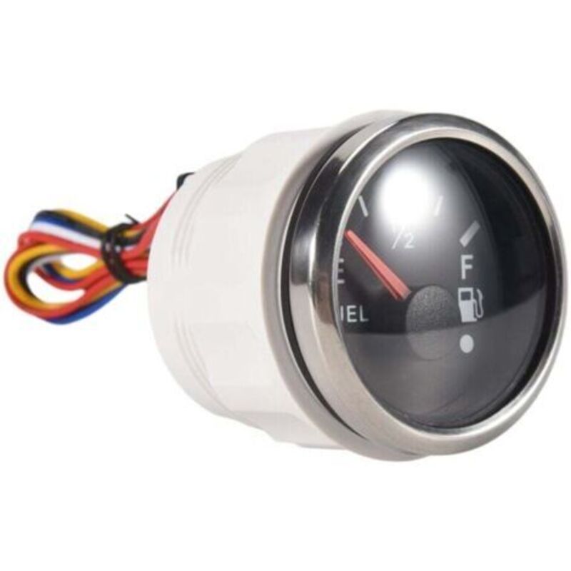 52-mm-kraftstoffstandanzeige, 0–190 Ohm (umschaltbar Auf 240–33 Ohm), Wasserdichter Dieselzähler Für Auto Und Boot, Mit Alarm, Schwarz