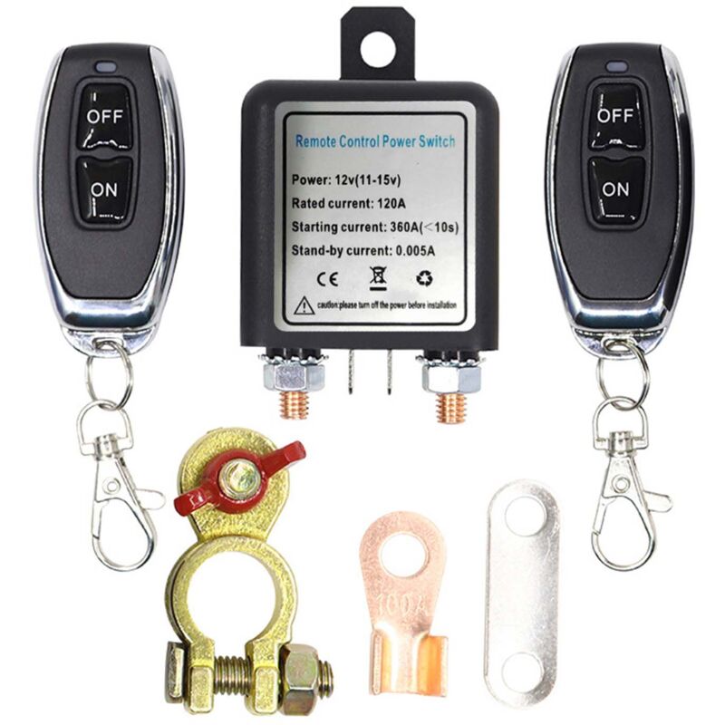 Ej.life – 12v Funk-fernbedienungs-batterietrennschalter – 120a Relais-schalter – Autobatterieschutz Mit 2 Fernbedienungen – Einfache Installation