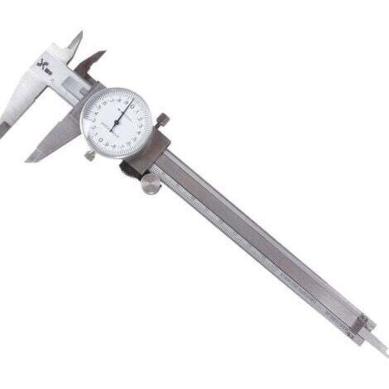 Silberner Messschieber 200 Mm (8 Zoll) Präzisionsmesskopf Aus Edelstahl, Stoßfest Und Arretierbar, 4-wege-mikrometer 401231