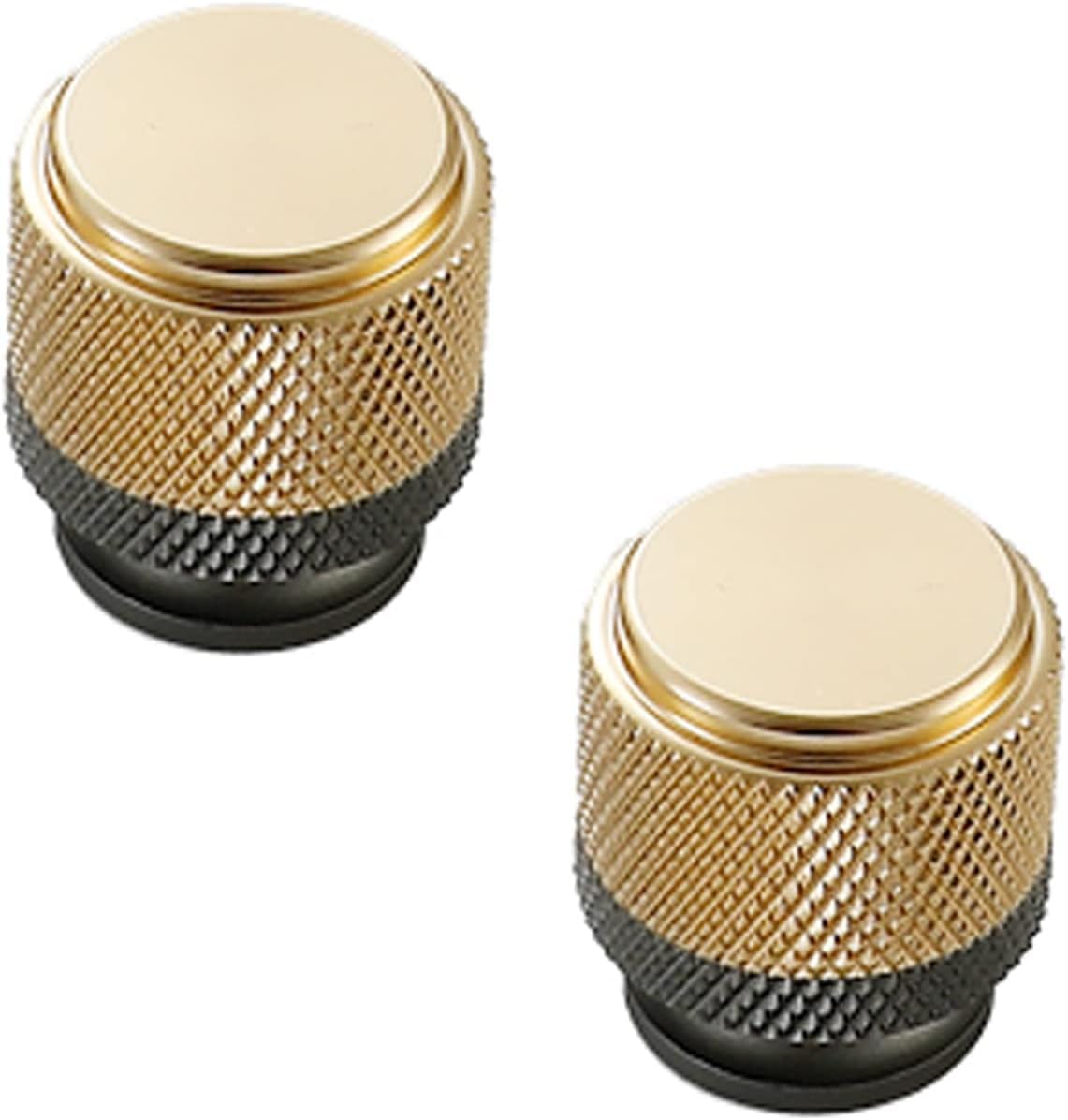 Gerändelte Schrankknöpfe, Runde Schrankgriffe, Schubladengriffe, 2 Stück (gold Und Grau)