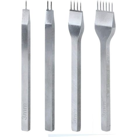 4-teiliges Lochwerkzeug-set, 3 Mm Diy-leder, Krallenstanze Für Bastelarbeiten, Diamant-schnürloch Für Nähprojekte