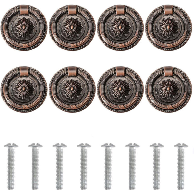 Set Mit 8 Hängegriffen Für Möbel, Küchenschränke, Kommoden, Kleiderschränke, Rotkupfer, 4,7 Cm