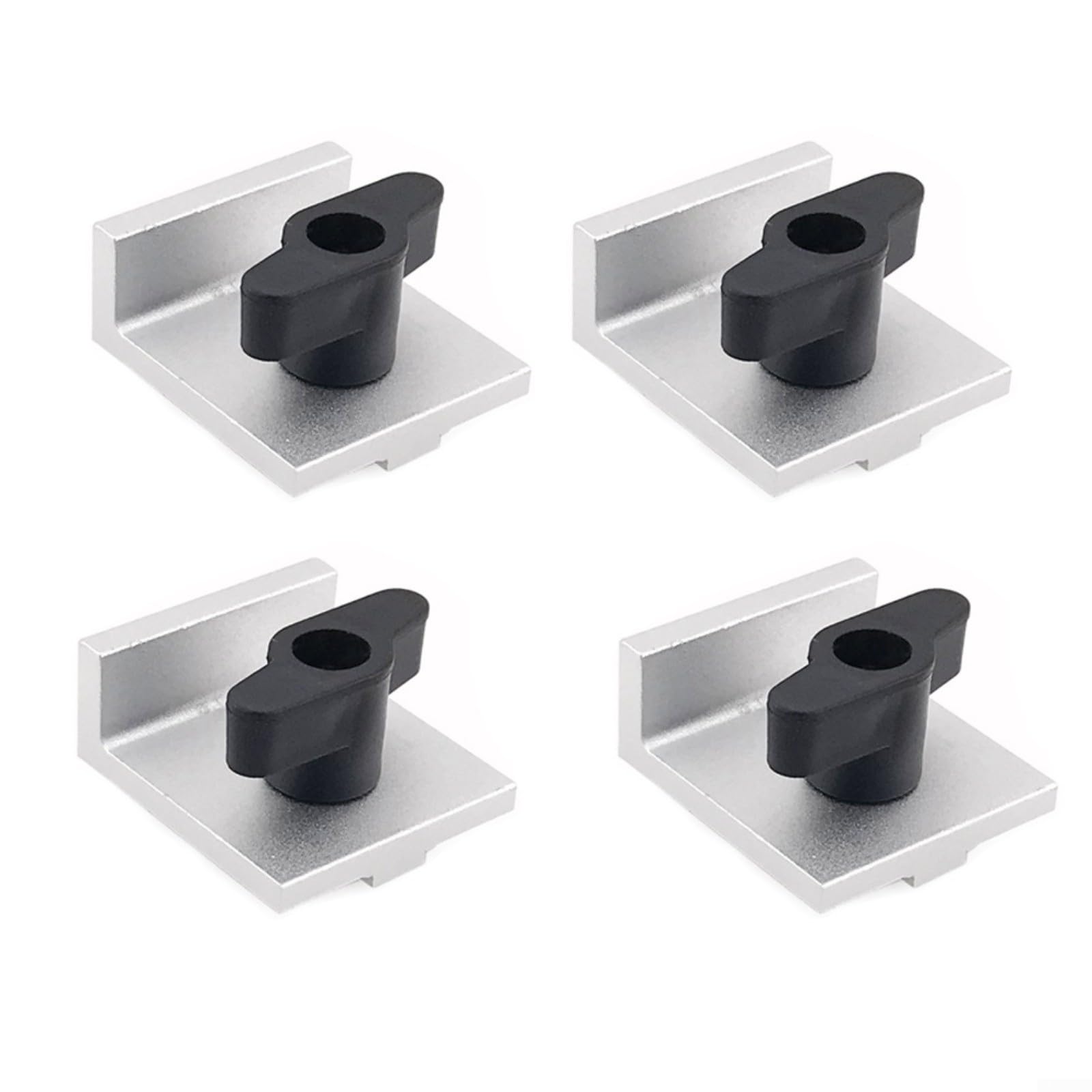 Set Mit 4 Kurzen, Bidirektionalen Anschlägen Für T-nut-systeme, Aus Silberfarbenem Aluminium, Inklusive Befestigungsmaterial, Für Holzbearbeitungsprojekte
