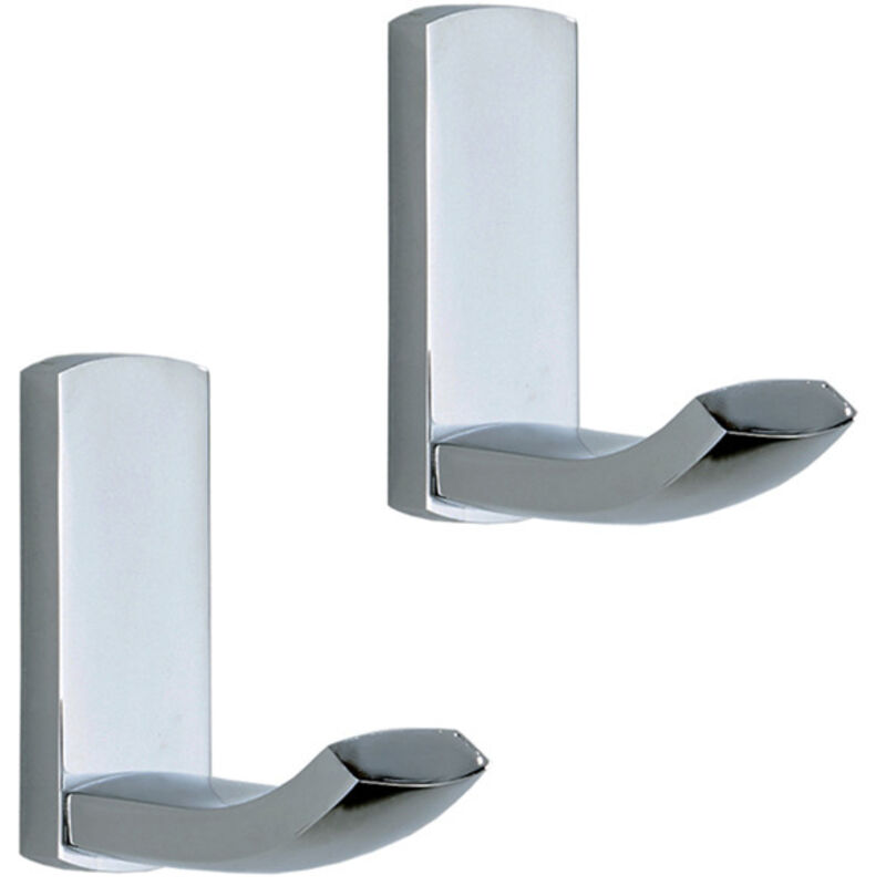 Wandmontierter Duschhaken Aus Messing, Handtuchhaken, Kleiderhaken, Küchen- Und Badezimmeraccessoires, 2 Stück (chrom)