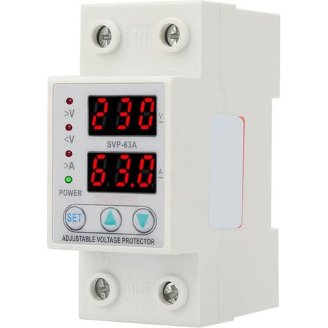 Einphasiger, Einstellbarer Spannungs- Und Stromschutzschalter Mit Dualer Led-anzeige, Ac 230 V, 63 A
