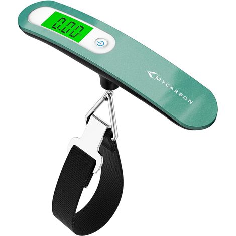 Reisegepäckwaage 50 Kg/110 Lb (lb, G, Oz, Kg) Tragbare Elektronische Reisegepäckwaage Mit Tarafunktion, Gewichtssperre, Inklusive Batterie, Handgepäckwaage Für Flugzeug/post/einkauf, Grün