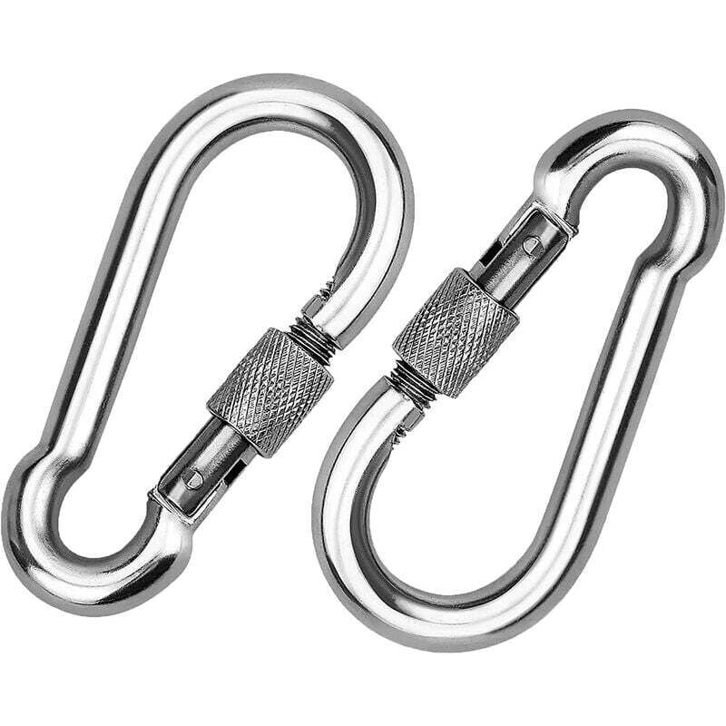 Karabiner Aus Edelstahl 304, Schraubkarabiner Aus Edelstahl, Karabiner Aus Edelstahl Zum Befestigen Von Seilen, Ketten, Gürteln Und Kabeln