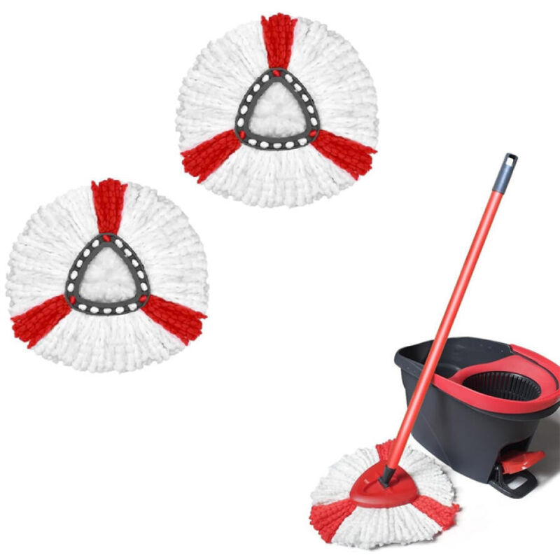 Kompatibel Mit Dem Easywring-ein-dreh-system, O-ceda Ersatzbürstenkopf-packung (2er-packung, Rot Und Weiß)