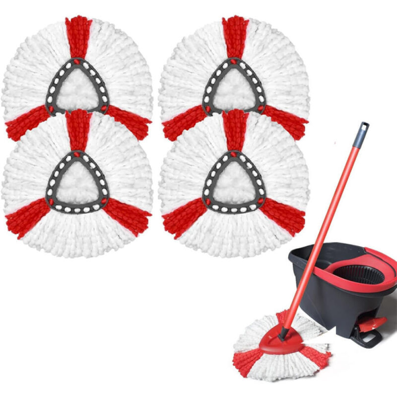 Kompatibel Mit Dem Easywring-drehsystem, O-ceda Ersatzbürstenkopf-set (4er-packung, Rot Und Weiß)