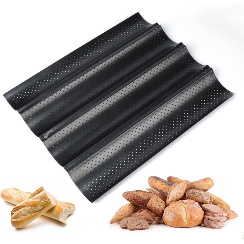 Perforiertes Brotblech Für 4 Baguettes, Wendbare Antihaft-backform Für Kekse Und Gebäck - Fei Yu