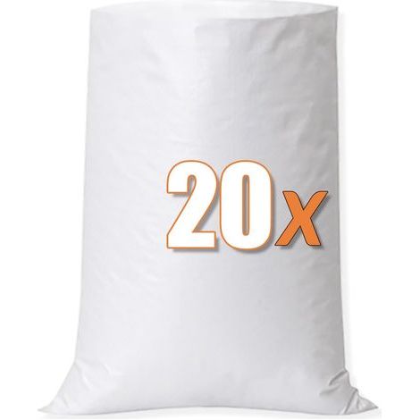 20 Bauschuttsäcke, Robuste Bauschuttsäcke, Weiße, Gewebte Polypropylen-säcke Für Sand, Erde, Kies Und Gartenarbeit – Langlebig Und Wiederverwendbar, 50 X 90 Cm
