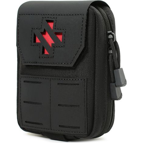 Taktisches Erste-hilfe-set – Abnehmbares Erste-hilfe- Und Ifak-set, Molle-kompatibel, 1000d Nylon, D-ring-verschluss (schwarz)